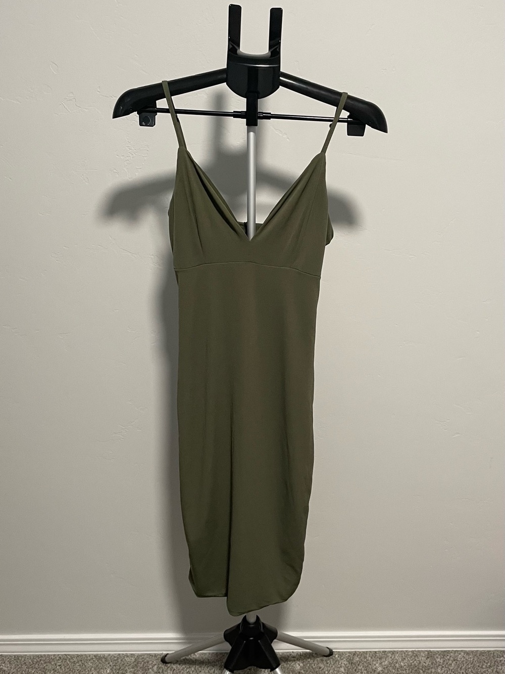 Mind Code Olive Green Bodycon Midi Dress Size Medium